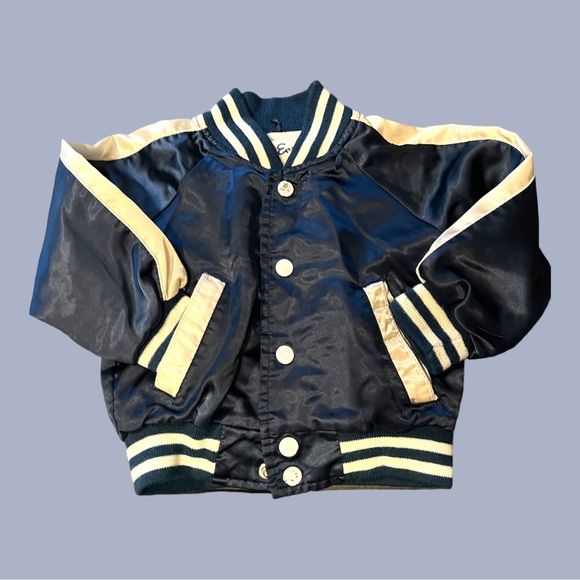 Vintage ENVOY bomber jacket for toddler blue and white with slight Vtg ware - Picture 6 of 6
